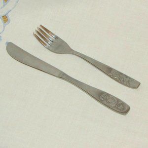 Viners Youth Cutlery Vintage Knife & Fork Children's Feeding Set Collectible